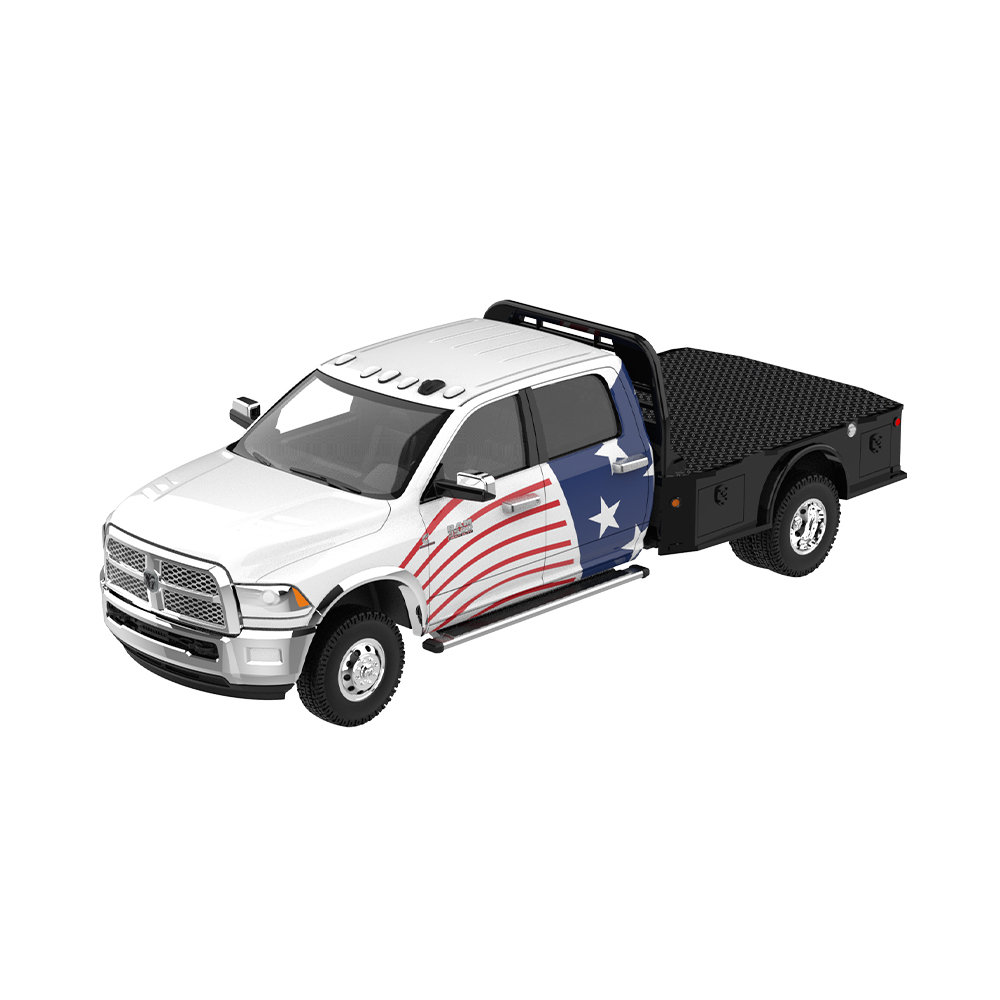 2018 Ram 3500 Dually Flatbed with Statue of Liberty Figurine - America 250 Edition (Hobby Exclusive)