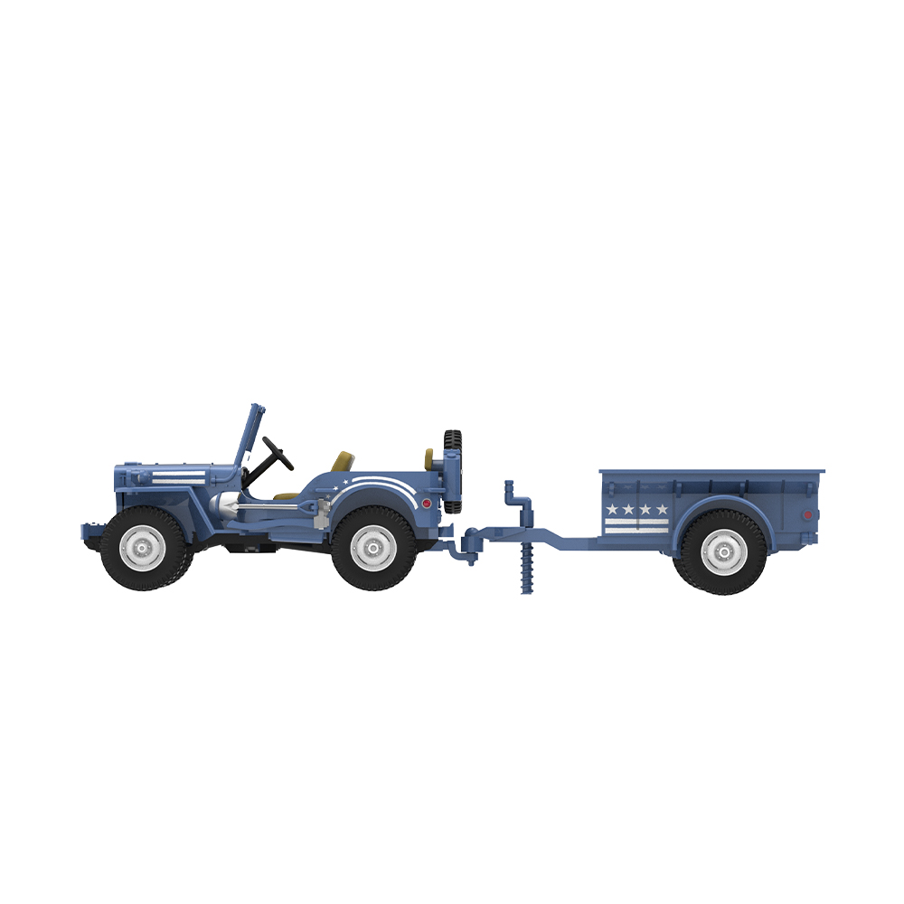 1943 Willys MB Jeep with Cargo Trailer and Military Pin-Up Girl Figurine - America 250 Edition (Hobby Exclusive) 