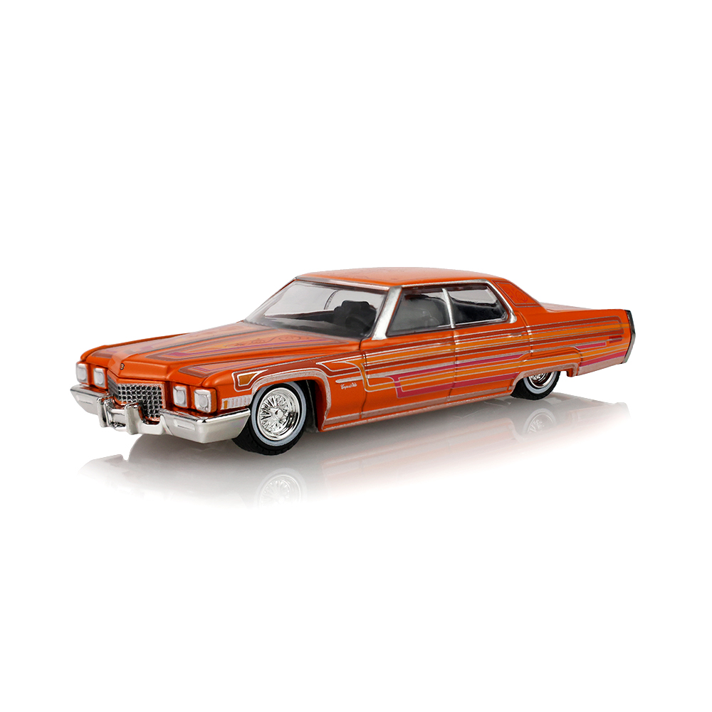 1972 Cadillac Coupe deVille - Lowriders - Mandarin Orange – Sergio Rocha Collaboration (Hobby Exclusive)