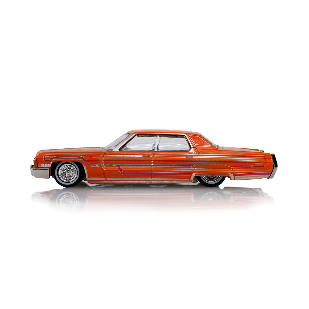 1972 Cadillac Coupe deVille - Lowriders - Mandarin Orange – Sergio Rocha Collaboration (Hobby Exclusive)