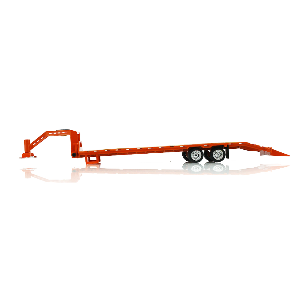 Gooseneck Trailer - Orange with Red and White Conspicuity Stripes