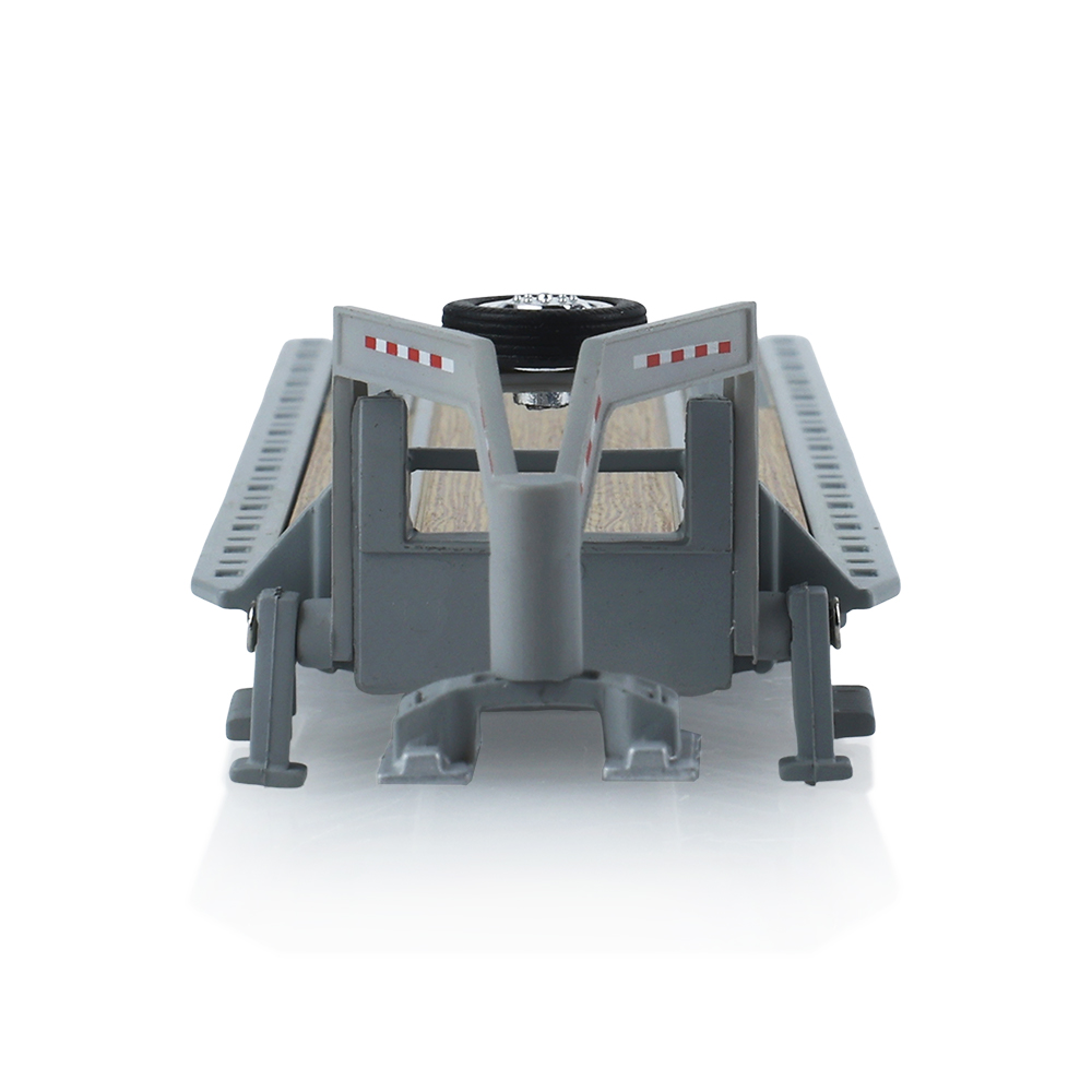 Gooseneck Trailer - Primer Gray with Red and White Conspicuity Stripes (Hobby Exclusive) - Evergreen