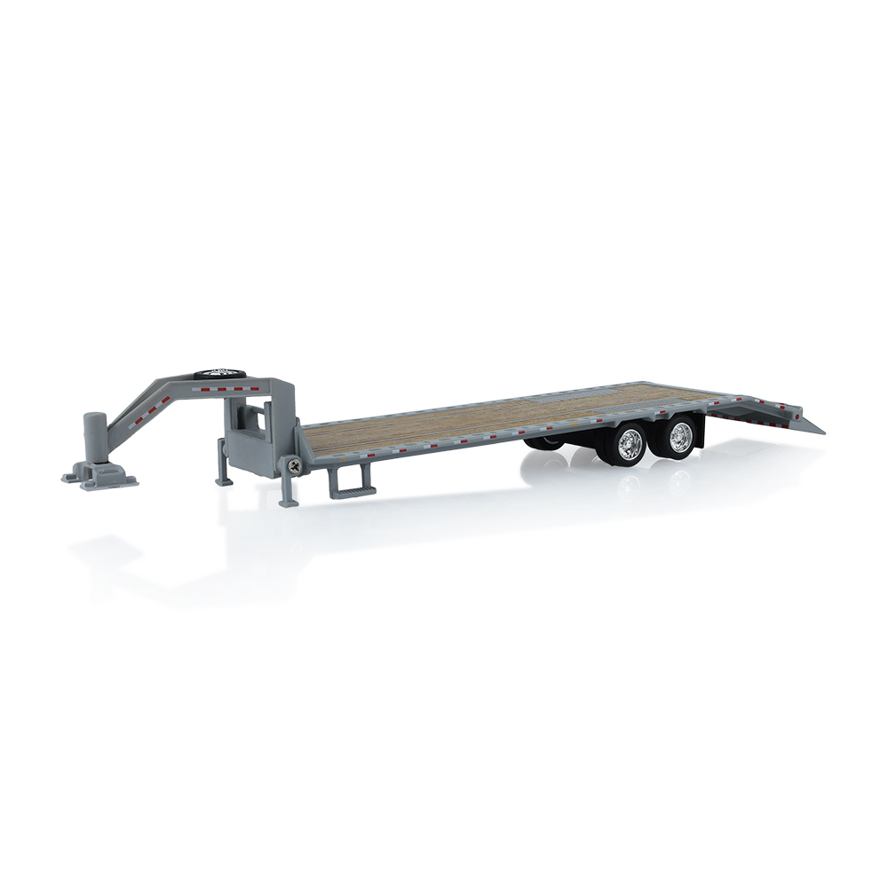 Gooseneck Trailer - Primer Gray with Red and White Conspicuity Stripes (Hobby Exclusive) - Evergreen